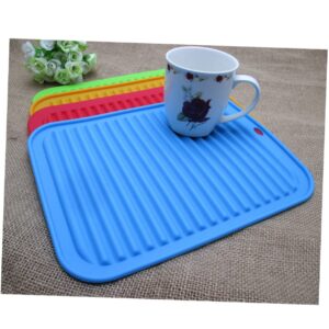 NOLITOY 2pcs Silicone Mat Dish Drying Mat Coasters for Dining Table Insulation Pad Silicone Mat Drain Tray Non-slip Pad