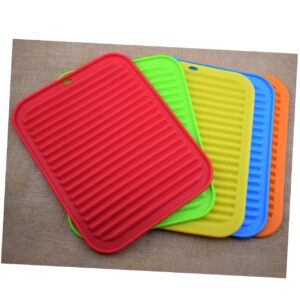 NOLITOY 2pcs Silicone Mat Dish Drying Mat Coasters for Dining Table Insulation Pad Silicone Mat Drain Tray Non-slip Pad