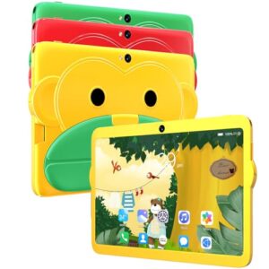 kcavykas 7.0-inch hd display quad core android 7.1 tablet pc for children 1+16gb multi-function bluetooth wifi support 128g memory card (yellow)