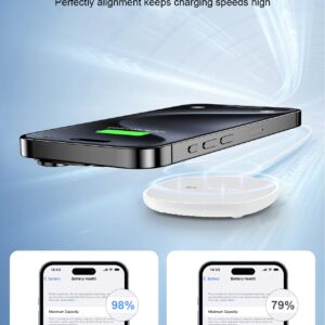 NANAMI Magnetic Wireless Charger iPhone Compatible with MagSafe Charger for iPhone 15/14/13/12 Pro/Max/Plus, Fast Wireless Charging Pad Phone Charger for AirPods 3 2 Pro with USB-C 30W PD Adapter