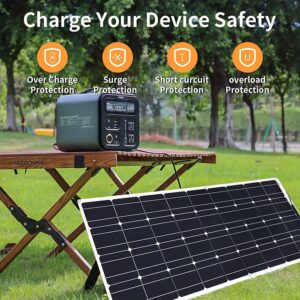 200 Watt Solar Panel Kit, 2 pcs 100 Watt Flexible Monocrystalline Solar Panel with 1pcs car Inverter and 1pcs 40A Charge Controller for 12-24V Battery Charging Car Battery Camper RV Yacht Boat