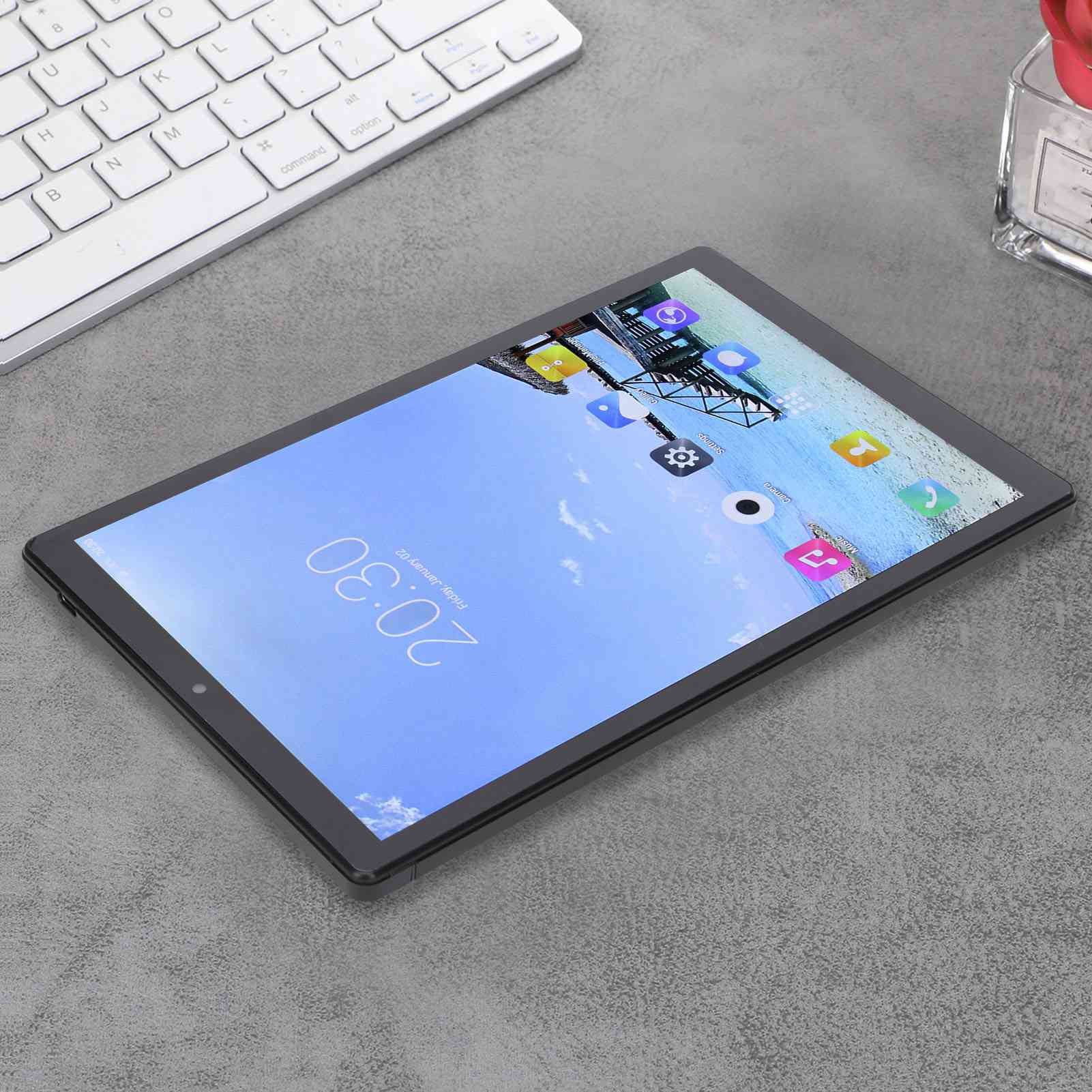 10in Tablet, 2.4G 5G Dual Band Tablet PC 8 Core CPU for Students (US Plug)