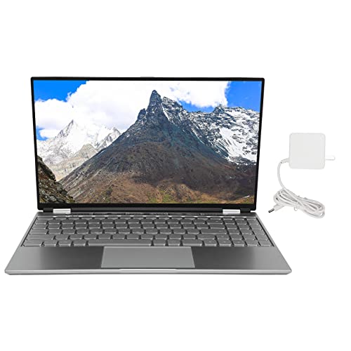 Dpofirs 15.6in Laptop, 2.4G 5G WiFi Business Laptop, 1920x1080 Quad Core Quad, 180 Degree Flip Laptop Computers with Backlit Keyboard,Office Laptop (16G+256G U.S. regulations)