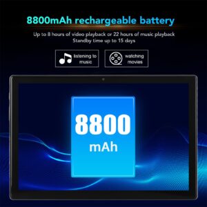 2 in 1 Tablet PC, 12MP Front Camera Smart 10.1 Inch Tablet MT6755 Octa CPU for Learning for Android 11.0 for Work (US Plug)