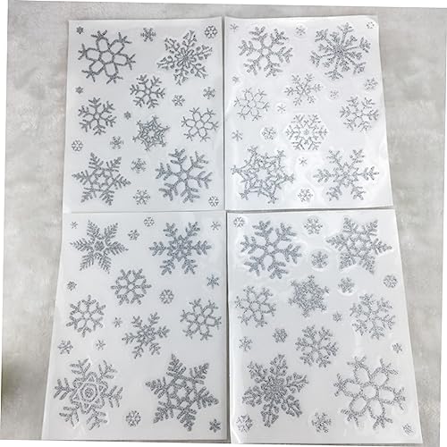 NOLITOY 20 Sheets Snowflakes Glass Decals Sparkling Snowflake Window Clings Christmas Window Decal Christmas Snowflakes Decor Snowflake Invitation Winter Wall Decals Decorate Removable