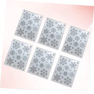 NOLITOY 20 Sheets Snowflakes Glass Decals Sparkling Snowflake Window Clings Christmas Window Decal Christmas Snowflakes Decor Snowflake Invitation Winter Wall Decals Decorate Removable