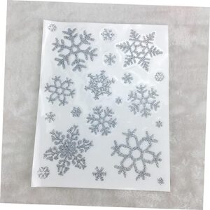 NOLITOY 20 Sheets Snowflakes Glass Decals Sparkling Snowflake Window Clings Christmas Window Decal Christmas Snowflakes Decor Snowflake Invitation Winter Wall Decals Decorate Removable