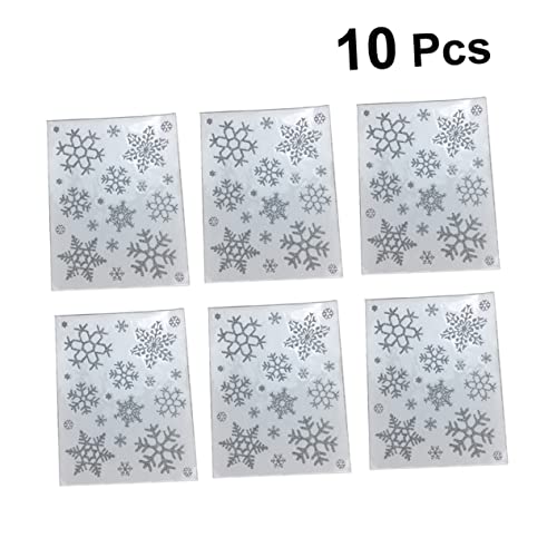 NOLITOY 20 Sheets Snowflakes Glass Decals Sparkling Snowflake Window Clings Christmas Window Decal Christmas Snowflakes Decor Snowflake Invitation Winter Wall Decals Decorate Removable