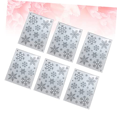 NOLITOY 20 Sheets Snowflakes Glass Decals Sparkling Snowflake Window Clings Christmas Window Decal Christmas Snowflakes Decor Snowflake Invitation Winter Wall Decals Decorate Removable