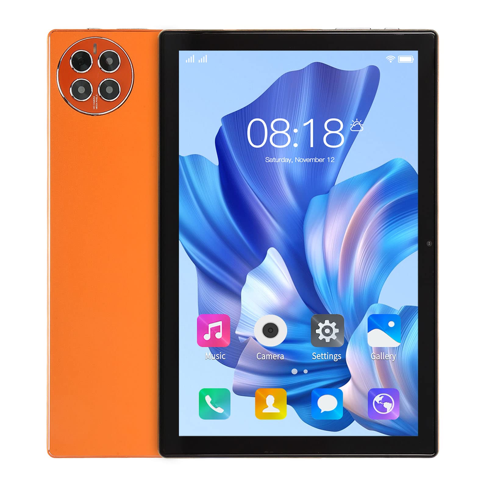 10in Smart Tablet, Octa Core Processor, 1920x1200 IPS Screen, 12GB RAM 256GB ROM, Dual Cameras and Speakers, Long Battery Life (Orange)
