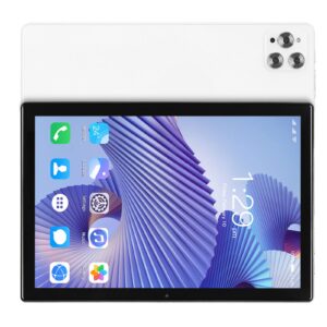white fhd 10.1 inch tablet, octa core, 8gb ram, 256gb rom, dual camera, 4g lte, bt keyboard, 7000mah battery (us plug)