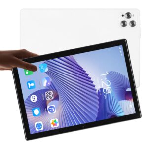 White FHD 10.1 Inch Tablet, Octa Core, 8GB RAM, 256GB ROM, Dual Camera, 4G LTE, BT Keyboard, 7000mAh Battery (US Plug)