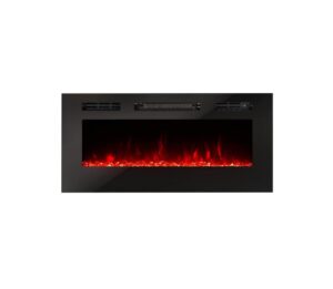 amerlife electric fireplace with remote control, 36" fireplace heater controlled separate flame, heat for living room or bedroom, black