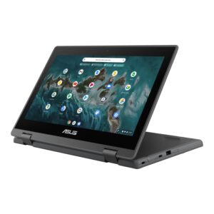 ASUS Flip CR1 11.6" HD Touchscreen Rugged Convertible 2 in 1 Chromebook, Intel Celeron N5100 Quad-Core, 1.10 GHz, 8 GB RAM, 32 GB eMMC + 128GB Memory Card, Dark Gray, Chrome OS + Accessories