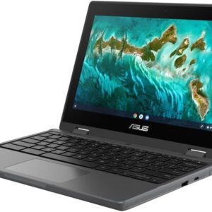 ASUS Flip CR1 11.6" HD Touchscreen Rugged Convertible 2 in 1 Chromebook, Intel Celeron N5100 Quad-Core, 1.10 GHz, 8 GB RAM, 32 GB eMMC + 128GB Memory Card, Dark Gray, Chrome OS + Accessories