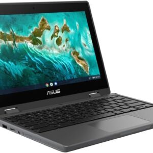 ASUS Flip CR1 11.6" HD Touchscreen Rugged Convertible 2 in 1 Chromebook, Intel Celeron N5100 Quad-Core, 1.10 GHz, 8 GB RAM, 32 GB eMMC + 128GB Memory Card, Dark Gray, Chrome OS + Accessories