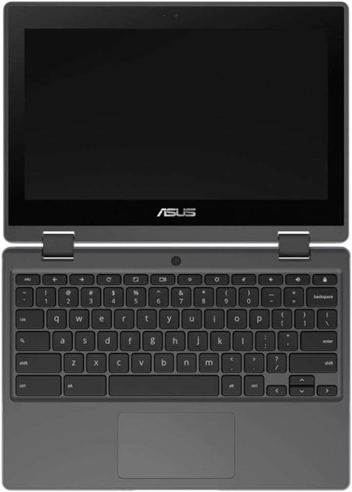 ASUS Flip CR1 11.6" HD Touchscreen Rugged Convertible 2 in 1 Chromebook, Intel Celeron N5100 Quad-Core, 1.10 GHz, 8 GB RAM, 32 GB eMMC + 128GB Memory Card, Dark Gray, Chrome OS + Accessories