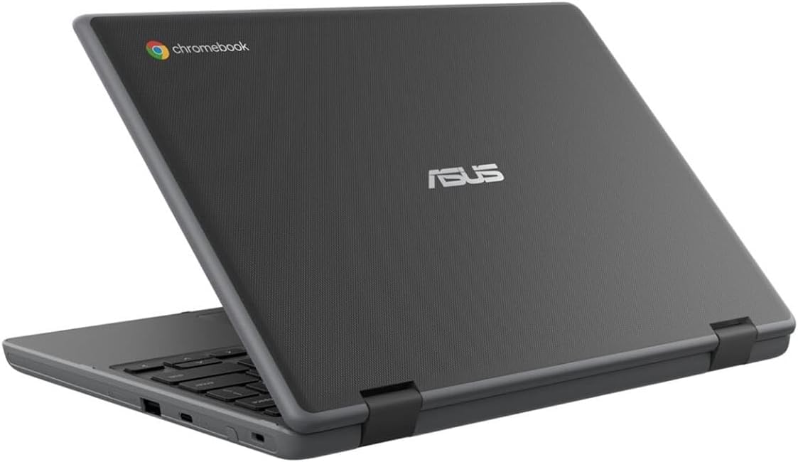 ASUS Flip CR1 11.6" HD Touchscreen Rugged Convertible 2 in 1 Chromebook, Intel Celeron N5100 Quad-Core, 1.10 GHz, 8 GB RAM, 32 GB eMMC + 128GB Memory Card, Dark Gray, Chrome OS + Accessories