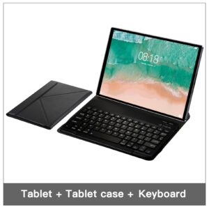 10.1 Inch 2 in 1 Tablet with Keyboard, 12GB RAM, 256GB ROM, 1920x1200 Full HD Touchscreen, Dual Speakers, Dual Cameras for11.0 with 5G WiFi (Green)