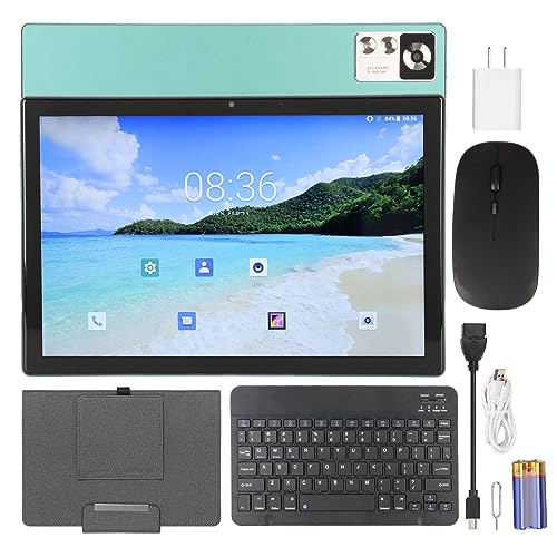 2 in 1 Tablet, Octa Core CPU 8GB 256GB Memory Gaming Tablet 10.1 Inch LCD 8MP 16MP Camera for Travel (US Plug)