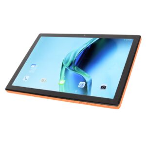 luqeeg wifi tablet, 10.1 inch smart tablet 5g wifi dual sim dual standby 8gb ram 128gb rom 3200x1440 resolution video for learning (orange)