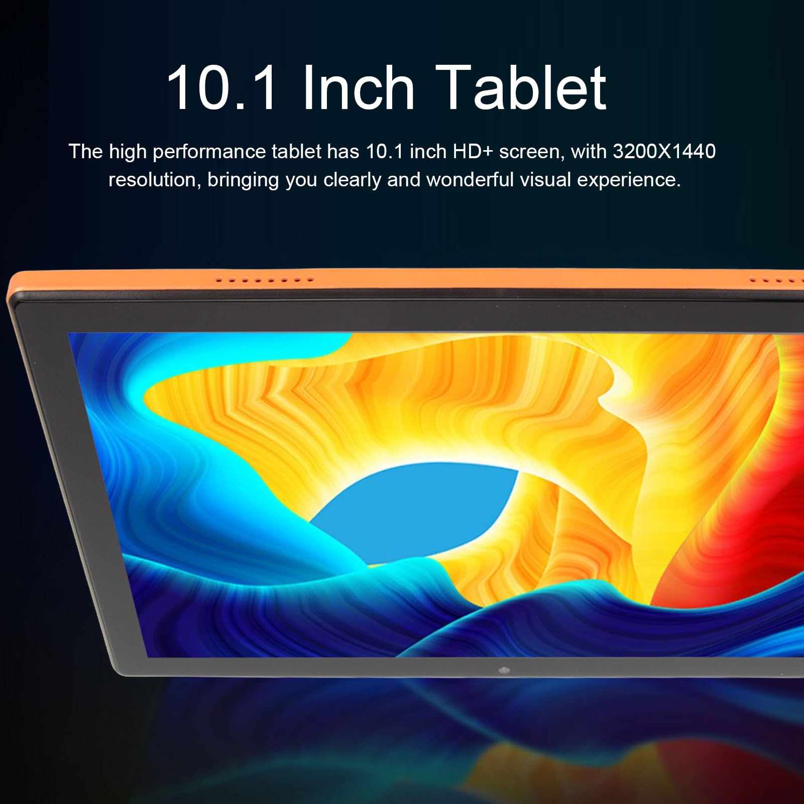 Luqeeg WiFi Tablet, 10.1 Inch Smart Tablet 5G WiFi Dual SIM Dual Standby 8GB RAM 128GB ROM 3200X1440 Resolution Video for Learning (Orange)