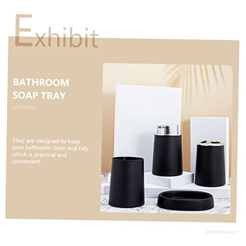 Alipis 3 Sets Bathroom Set Bath Accessories Makeup Accessories soap Lotion Dispenser Tumbler rinsing Cup soap Dish Holder Toilet Parts Bathroom Soap Tray Plastic Lotion Bottle Household