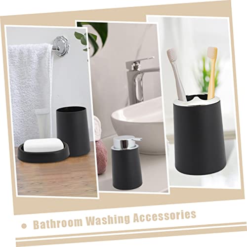 Alipis 3 Sets Bathroom Set Bath Accessories Makeup Accessories soap Lotion Dispenser Tumbler rinsing Cup soap Dish Holder Toilet Parts Bathroom Soap Tray Plastic Lotion Bottle Household