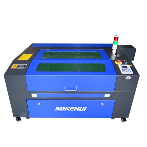 SDKEHUI 100W CO2 Laser Cutter Engraver + Rotary Axis, Laser Engraving Machine with Lightburn 28x20In 70x50cm Autolift Bed, Autofocus,Laser Cutting Machine for Wood Acrylic More