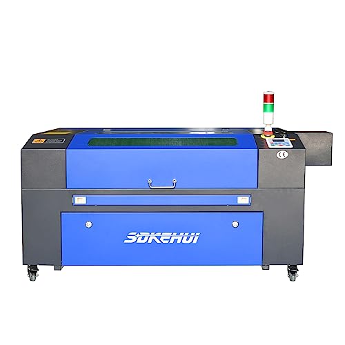 SDKEHUI 100W CO2 Laser Cutter Engraver + Rotary Axis, Laser Engraving Machine with Lightburn 28x20In 70x50cm Autolift Bed, Autofocus,Laser Cutting Machine for Wood Acrylic More