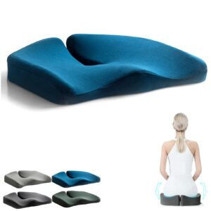 Libiyi Seat Comfort Pro, Libiyi Non-Slip Comfort Cushion Pad, Ergonomic Seat Cushion for Hip and Back Pain Office Chair, Memory Foam Seat Cushion for Chair,Car Back Pad Support for Chair (Blue)