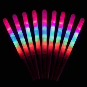 10 pcs cotton candy cones - light up cotton candy sticks, 8 patterns colorful led flashing glow sticks for cotton candy maker, reusable safety food grade light up sticks party favors decorations