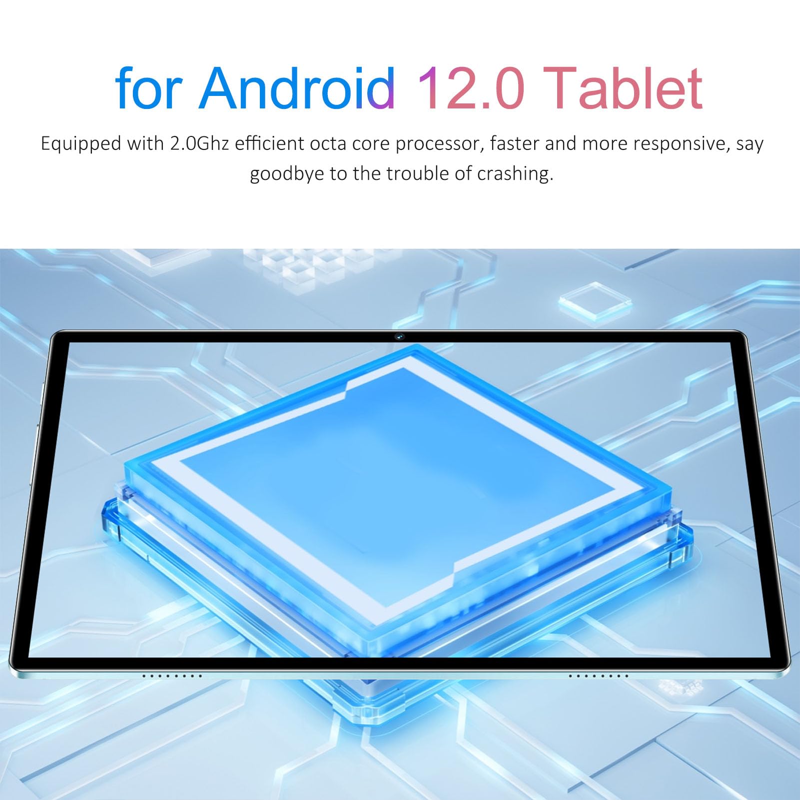10.1 Inch 2 in 1 Tablet 8GB 256GB, 8 Core CPU, 5G, 4G Network Support with Keyboard Case, Blue (US Plug)