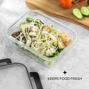 JoyJolt Glass Food Storage Containers with Lids. 5 Pack Glass Meal Prep Containers Reusable 35oz Single Compartment Airtight Container Set. Lunch Containers for Adults and Kitchen Storage Containers