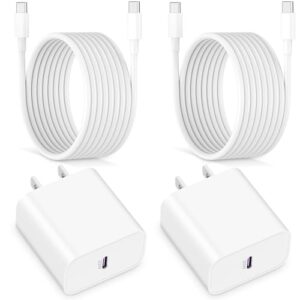 new ipad charger usb c 10ft for ipad pro 12.9, 11 inch, ipad air 5th/4th, ipad 10th generation, mini 6th, iphone 15, google pixel, pd 20w fast charging usb-c block and long usbc to c cable 2pack