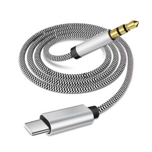 aux cord for phone 15,phone aux cord for car,[mfi certified] usb c to 3.5mm audio aux jack headphone car stereo nylon braided cable for iphone15/15 plus /15 pro max,ipad pro to car,speakers