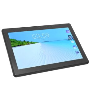 Luqeeg HD Tablet, Octa Core CPU Office Tablet 3 Card Slots 6GB RAM 128GB ROM Travel US Plug 100‑240V (Black)