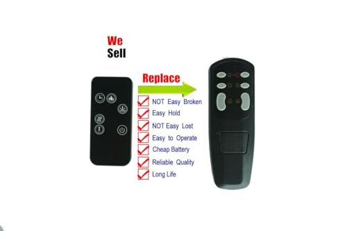 Hotsmtbang Replacement Remote Control for e-Flame USA EF-BLT10 BLT-999A-2-H Inset Fire Wall Mounted Electric Fireplace Heater