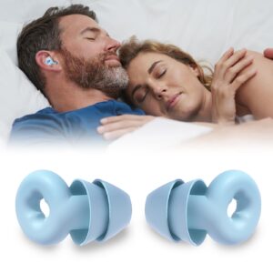 ear plugs for sleeping noise cancelling & reduction silicone, reusable sleeping earplugs,hearing protection earplugs sound blocking for concerts,motorcycle,work (blue)