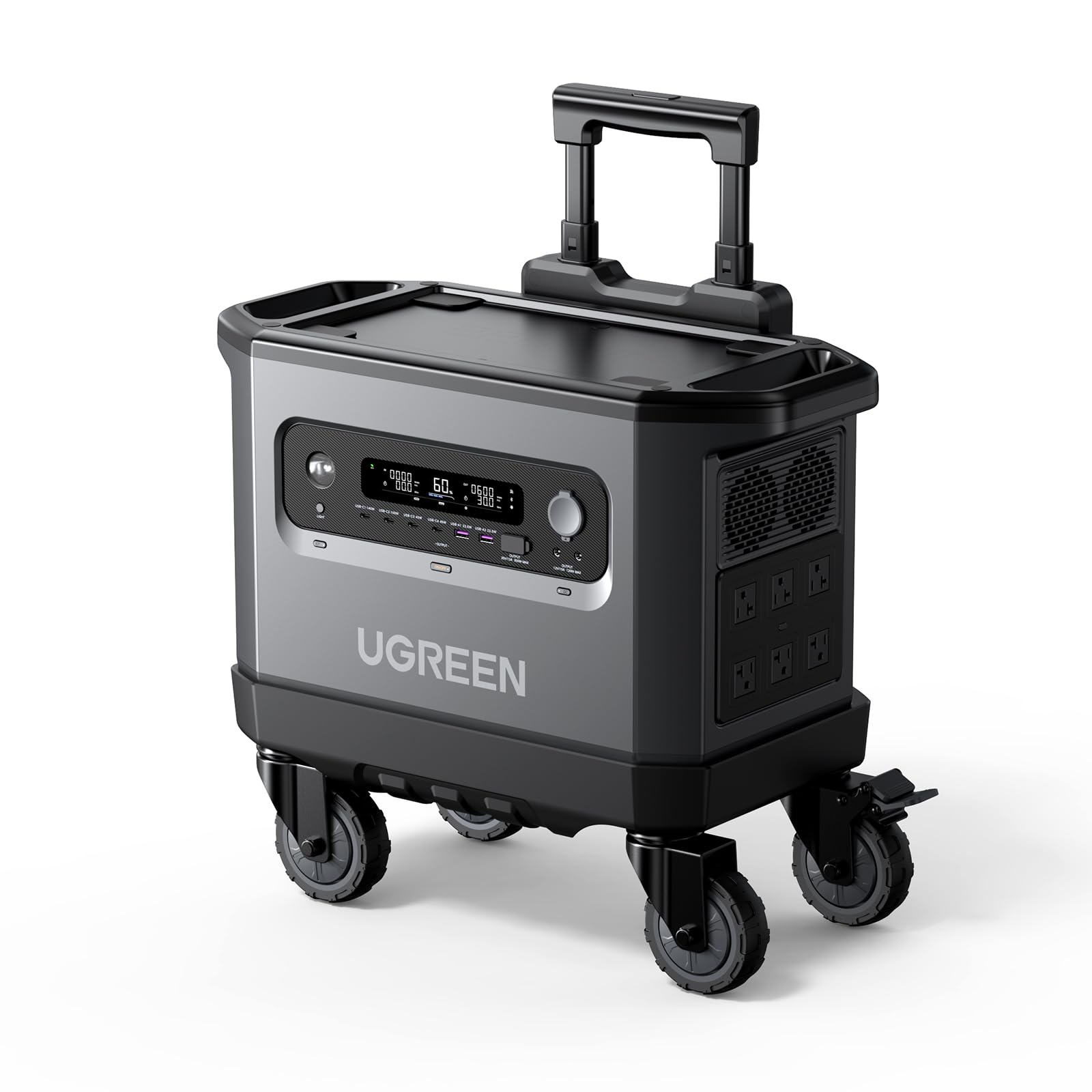 UGREEN Portable Power Station PowerRoam 2200, 2048Wh LiFePO4 Power Station with Expandable Capacity, 6 x 2400W AC Outlets, Solar Generator for Outdoor Camping/Home Backup/RVs (Solar Panel Optional)