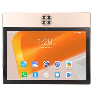 luqeeg 2 in 1 tablet, dual sim dual standby gold 100‑240v octa core cpu 10.1 inch fhd tablet 128gb expandable 4g calling 5g wifi for work (us plug)