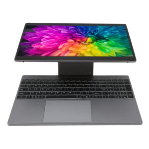 Office Laptop, Tablet Laptop 12GB DDR5 RAM 15.6in Touchscreen Fingerprint Reader for Travel (US Plug 256GB)