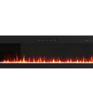 Bridgevine Home 60 inch Recessed and Wall Mounted Electric Fireplace - Modern Touch Screen Fireplace Insert with Adjustable Flame Color and Speed. Includes a Remote Control with Timer.