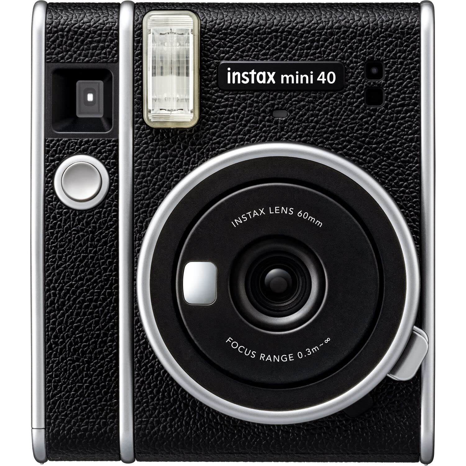 Fujifilm Instax Mini 40 Instant Camera Black Vintage Look Bundle with Fuji Instax Mini Film 20 Sheets + 4 Rechargeable Batteries and More Perfect Camera for Kids, Wedding, Birthday Or Any Occasion