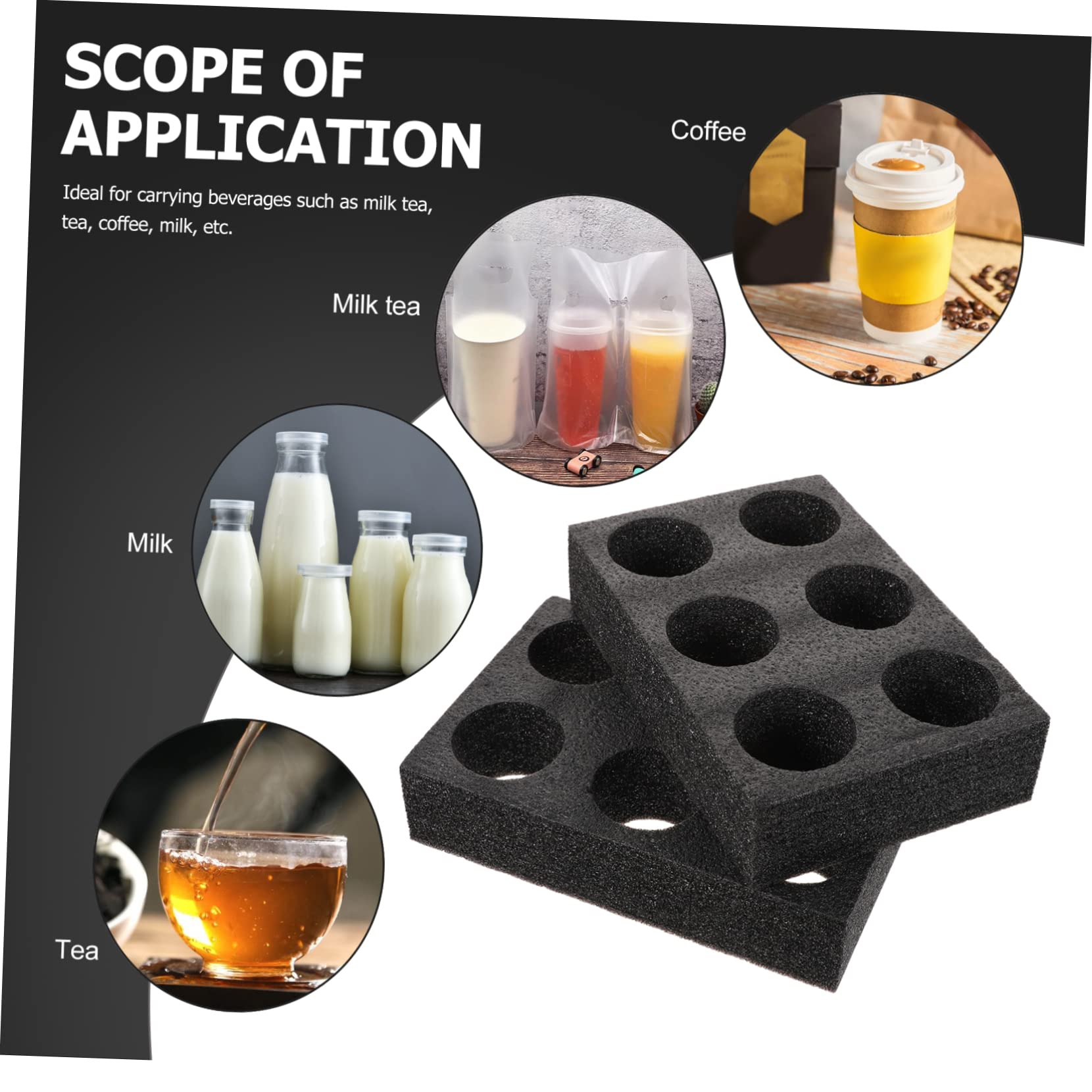 8 pcs Milk Tea Drink Cup Holder Takeout Cup Drink Holder Trays Foam Cup Holder hot Cold Cup Holder Builders Tray Coffee Cup Carrier Rustic Tray Universal Container re-usable