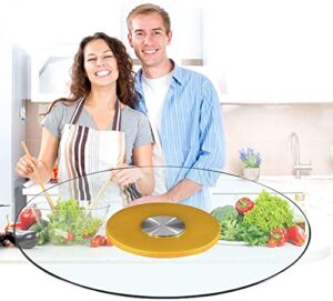 lazy susan turntable rotating tray, 10mm tempered glass plate and thicked aluminum alloy bearing, flexible rotation, silent (color : gold, size : 60cm/23.5in)