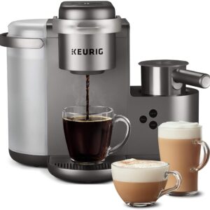 Keurig K-Cafe Special Edition Coffee Maker with Latte and Cappuccino Functionality (Nickel) Bundle with Donut Shop and Italian Medium Roast Coffee Pods and Stainless Steel Tumbler (4 Items)