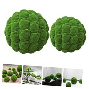 Garneck 4 Pcs Artificial Moss Balls Fish Tank Decoration Wedding Moss Balls Garden Moss Decor Fake Rock Fake Ferns Sphere Moss Hanging Balls Simulation Plastic Flower Arrangement Window