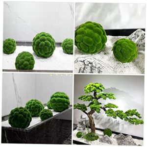 Garneck 4 Pcs Artificial Moss Balls Fish Tank Decoration Wedding Moss Balls Garden Moss Decor Fake Rock Fake Ferns Sphere Moss Hanging Balls Simulation Plastic Flower Arrangement Window