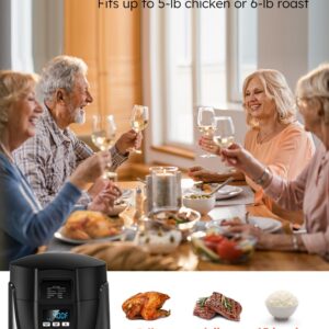 Nuwave Duet Air Fryer and Electric Pressure Cooker Combo with 2 Switchable Lids, 300 FoolProof One-Touch Presets, Crisp&Tender Tech, 6QT Heavy-duty Stainless Steel Pot, 15+ Safety Features, Max 105Kpa